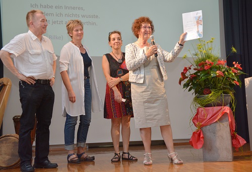 Zertifizierungsfeier mit Klaus Loescher, Jutta Eise, Simone Soldner-Loescher und Gerlinde Kretschmann 