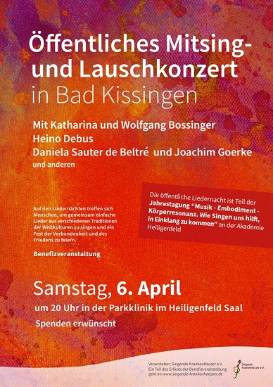 Plakat Liedernacht Bad Kissingen am 6. April 2019